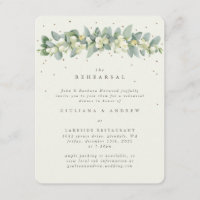 Carte de répétition de mariage crème avec des snow