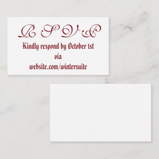 D'accompagnement Carte de réponse (Devant / Derrière)