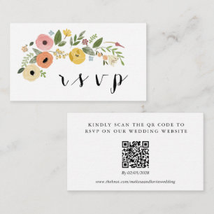 D'accompagnement Carte de réponse au code QR de RSVP de mariage