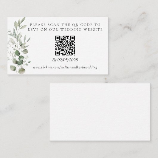 D'accompagnement Carte de réponse au code QR de RSVP de mariage (Devant / Derrière)