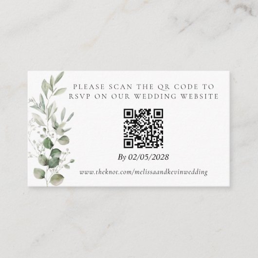 D'accompagnement Carte de réponse au code QR de RSVP de mariage (Devant)