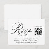 D'accompagnement Carte de réponse au code QR de RSVP de mariage (Devant / Derrière)