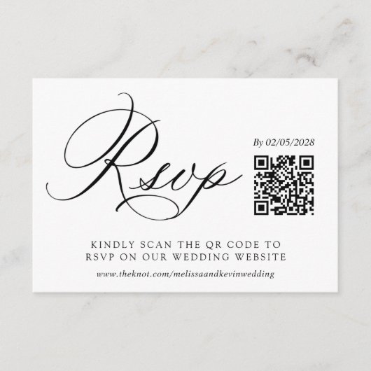 D'accompagnement Carte de réponse au code QR de RSVP de mariage (Devant)
