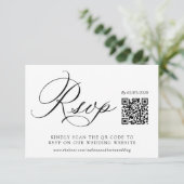 D'accompagnement Carte de réponse au code QR de RSVP de mariage (Debout devant)