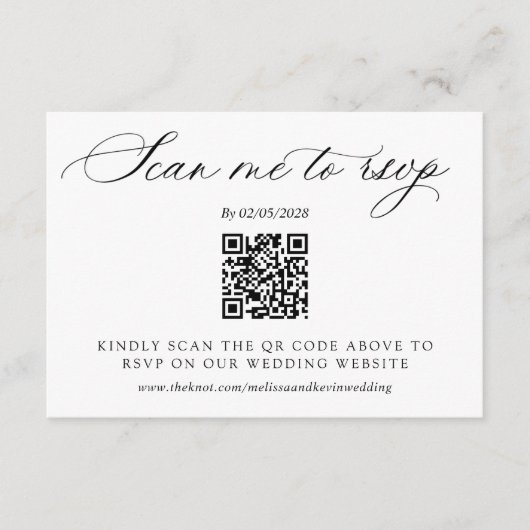 D'accompagnement Carte de réponse au code QR de RSVP de mariage (Devant)