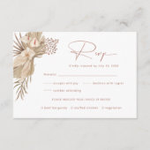 D'accompagnement Carte de réponse Boho Pampas Grass RSVP (Devant)