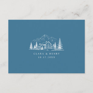 D'accompagnement Carte de réponse de mariage à code QR Blue Mountai