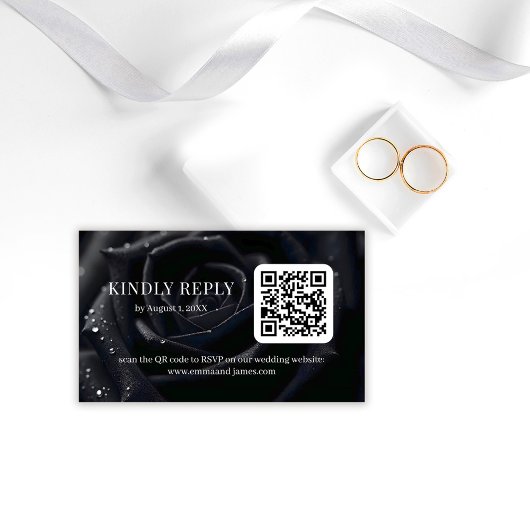 D'accompagnement Carte de réponse de mariage à code QR Rose de minu