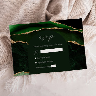 D'accompagnement Carte de réponse de mariage à l'arch en agate doré