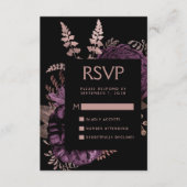 D'accompagnement Carte de réponse de mariage à l'or rose avec fleur (Devant)