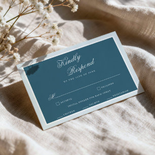 D'accompagnement Carte de réponse de mariage à rayures bleues de l'