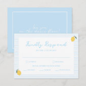 D'accompagnement Carte de réponse de mariage Amalfi bleu côtier au (Devant / Derrière)