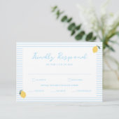 D'accompagnement Carte de réponse de mariage Amalfi bleu côtier au (Debout devant)