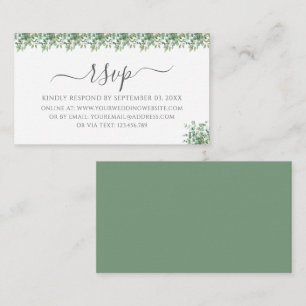 D'accompagnement Carte de réponse de mariage au eucalyptus