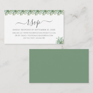 D'accompagnement Carte de réponse de mariage au eucalyptus