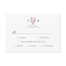 Carte de réponse de mariage au homard de la Nouvel