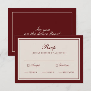 D'accompagnement Carte de réponse de mariage automnal en Bourgogne