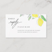 D'accompagnement Carte de réponse de mariage aux citrons et feuille (Devant)