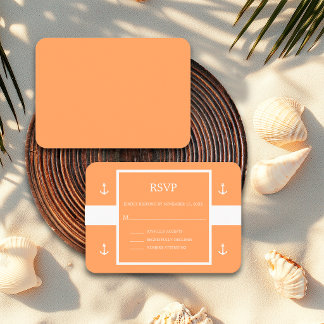 D'accompagnement Carte de réponse de mariage aux rayures orange et