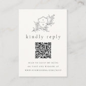 D'accompagnement Carte de réponse de mariage avec code QR et initia (Devant)