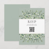 D'accompagnement Carte de réponse de mariage avec code QR Eucalyptu (Devant / Derrière)