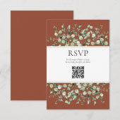 D'accompagnement Carte de réponse de mariage avec code QR Eucalyptu (Devant / Derrière)