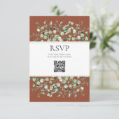 D'accompagnement Carte de réponse de mariage avec code QR Eucalyptu (Debout devant)