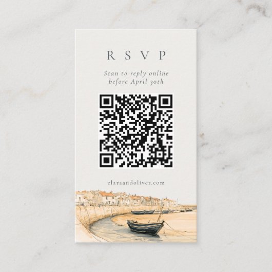 D'accompagnement Carte de réponse de mariage avec code QR pour le p (Devant)
