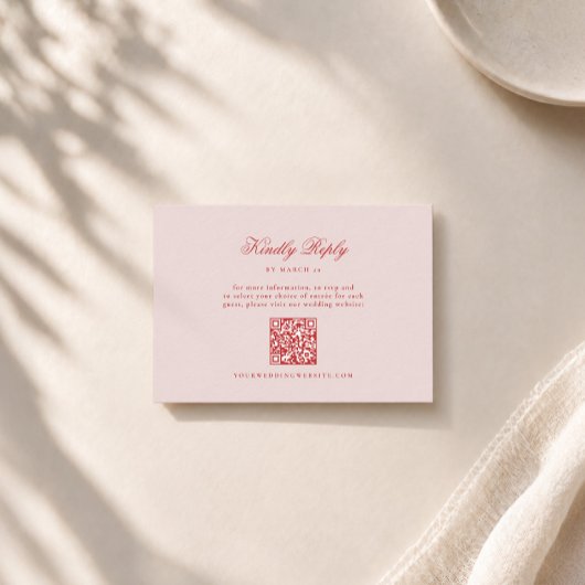 D'accompagnement Carte de réponse de mariage avec code QR Raspberry