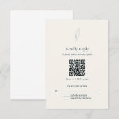 D'accompagnement Carte de réponse de mariage avec QR Code Olive Bra (Devant / Derrière)
