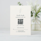 D'accompagnement Carte de réponse de mariage avec QR Code Olive Bra (Debout devant)