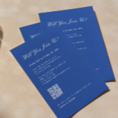 D'accompagnement Carte de réponse de mariage bleu cobalt avec code