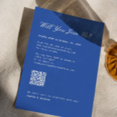 D'accompagnement Carte de réponse de mariage bleu cobalt avec code