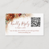 D'accompagnement Carte de réponse de mariage bohème avec QR code et (Devant)