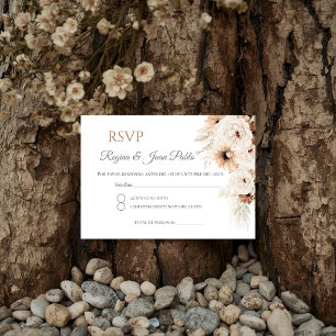 D'accompagnement Carte de réponse de mariage bohème espagnol