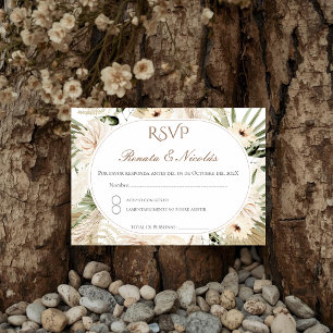 D'accompagnement Carte de réponse de mariage bohème espagnol