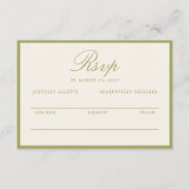 D'accompagnement Carte de réponse de mariage calligraphiée Olive Es (Devant)