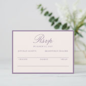 D'accompagnement Carte de réponse de mariage calligraphiée Olive Es (Debout devant)