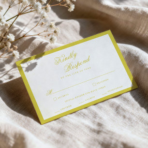 D'accompagnement Carte de réponse de mariage Citrus jaune élégant é