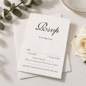 D'accompagnement Carte de réponse de mariage classique marron