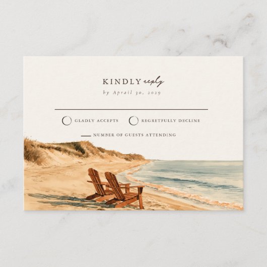 D'accompagnement Carte de réponse de mariage coucher de soleil côti (Devant)