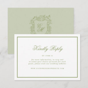 D'accompagnement Carte de réponse de mariage de jardin de crête de 