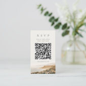 D'accompagnement Carte de réponse de mariage de plage avec code QR (Debout devant)