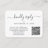 D'accompagnement Carte de réponse de mariage élégante avec code QR  (Devant)