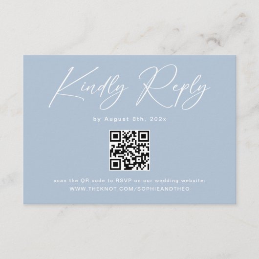 D'accompagnement Carte de réponse de mariage élégante avec code QR (Devant)