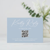 D'accompagnement Carte de réponse de mariage élégante avec code QR (Debout devant)