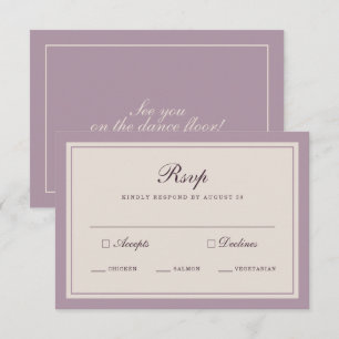 D'accompagnement Carte de réponse de mariage Élégante Mauve Plum