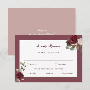 D'accompagnement Carte de réponse de mariage en art floral Moody