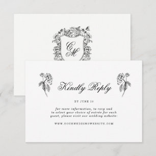 D'accompagnement Carte de réponse de mariage en ligne avec blason f