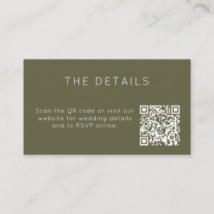 D'accompagnement Carte de réponse de mariage en ligne QR Code vert